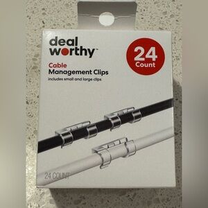 Deal Worthy Cable Management Clips - Small/Large Sizes - 24 Count NIB